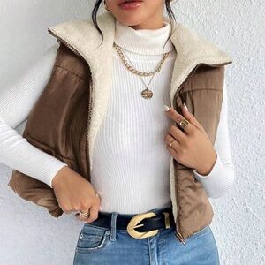 Women's Brown Sleeveless Jacket